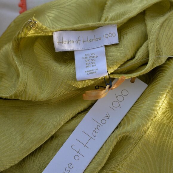 NWT House of Harlow 1960 Satin Side Tie Dress Side Slit Sleeveless Maxi XS - Picture 5 of 8